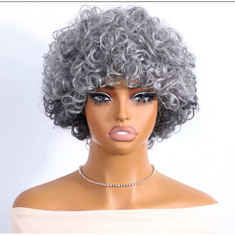 LACE WIG CABELO HUMANO grisalha 20 cm