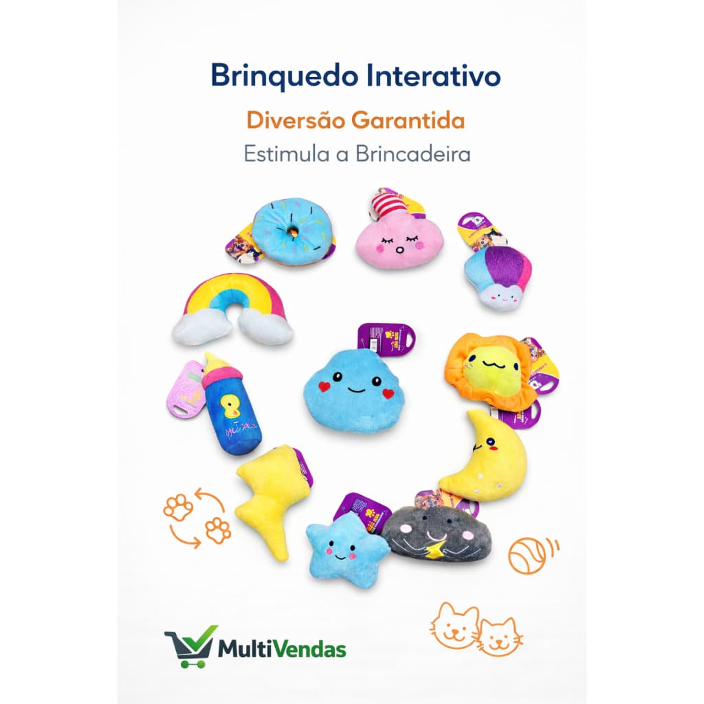 Brinquedo de Pelúcia para Pets com Apito – Faz Barulho ao Morder | Vários Formatos