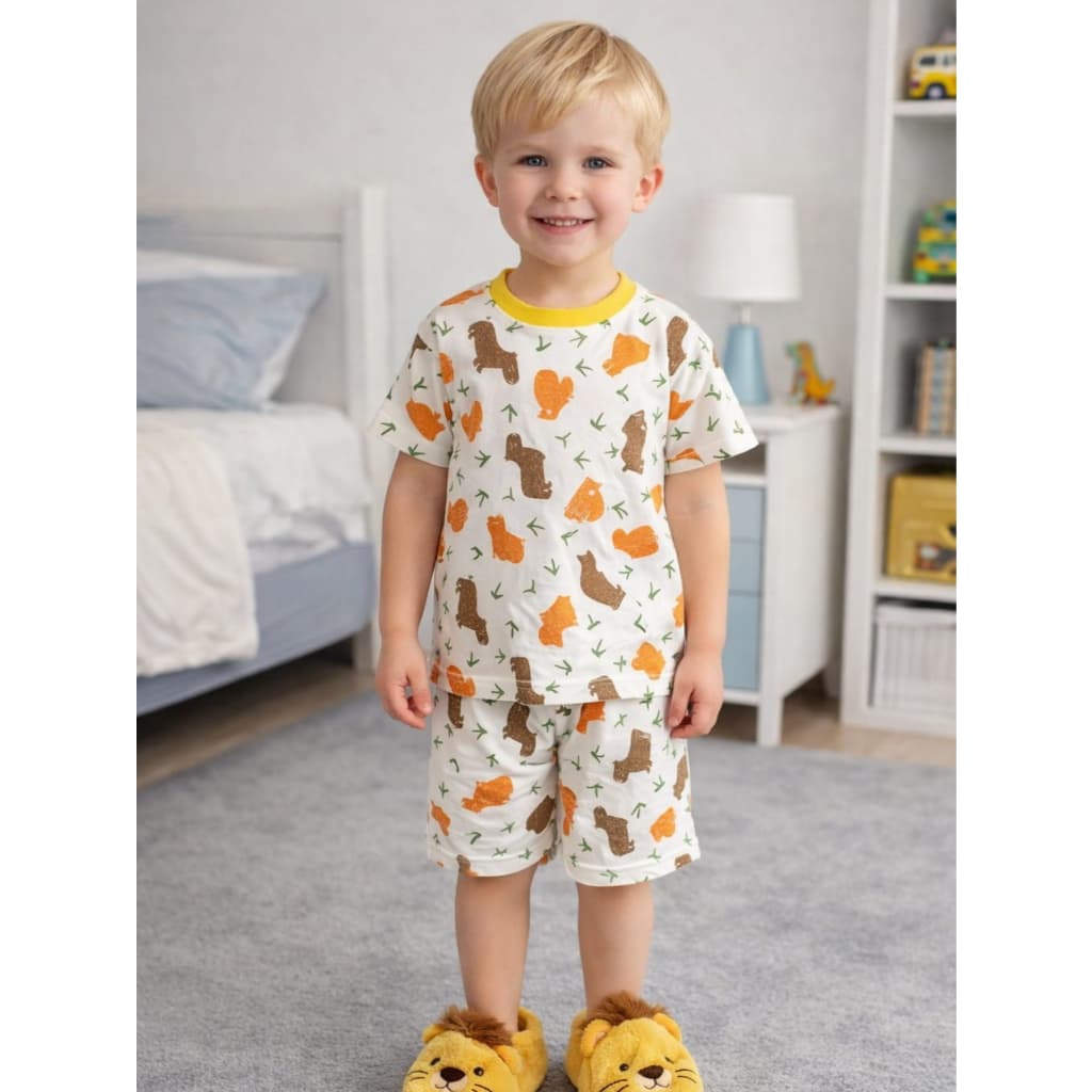 Pijama Infantil Bebê Menina e Menino Manga Curta com Estampas Fofas e Conforto Roupa para Dormir