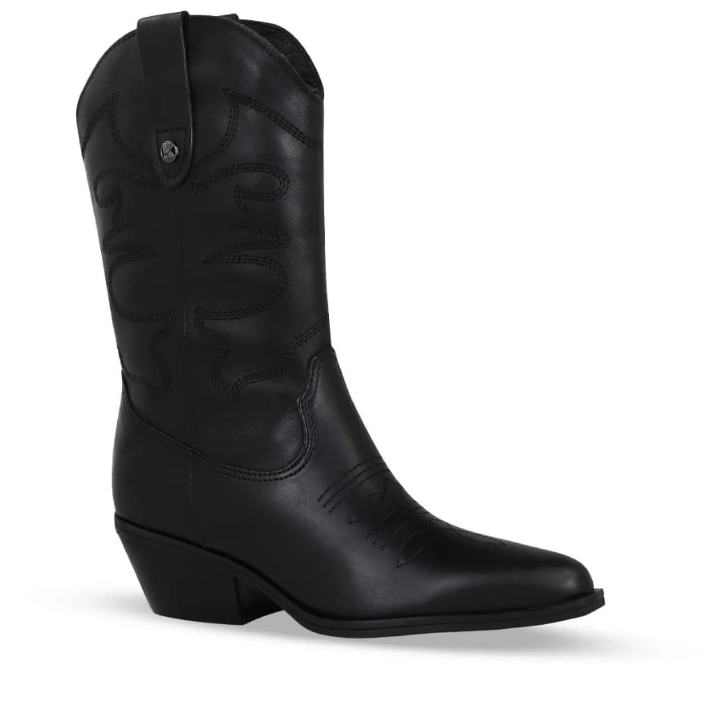 Bota feminina Bottero Western Couro Atanado Napoli Preto-tamanho 35