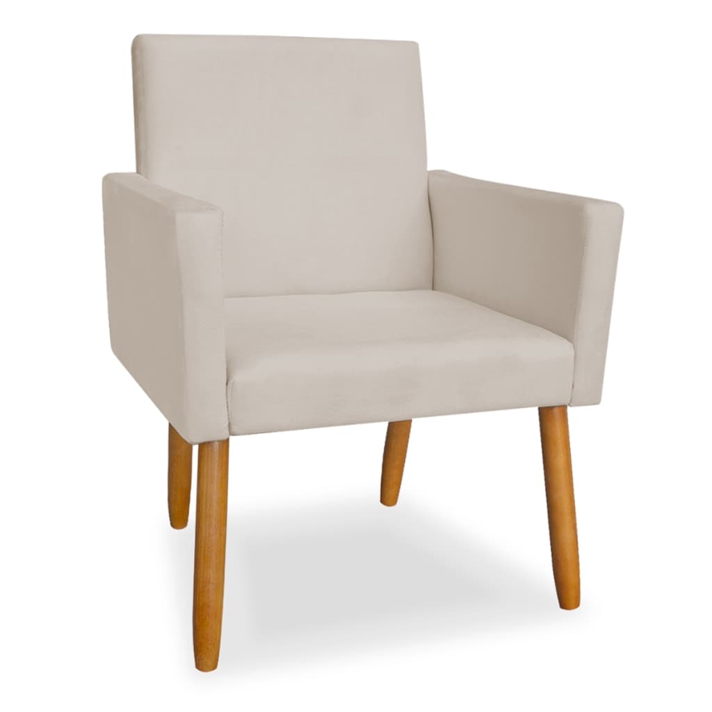 Poltrona Cadeira Nina Pés Palito Suede Premium