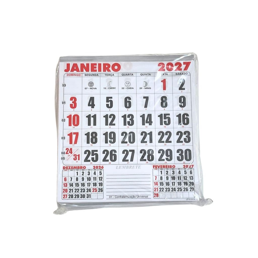 10 Blocos Refil Para Calendário De Parede 14x16 Cm Folhinha Comercial 2027