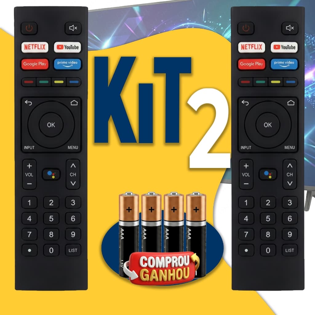 Controle Remoto TV Smart  Compatível Konka Comando De Voz Netflix Youtube