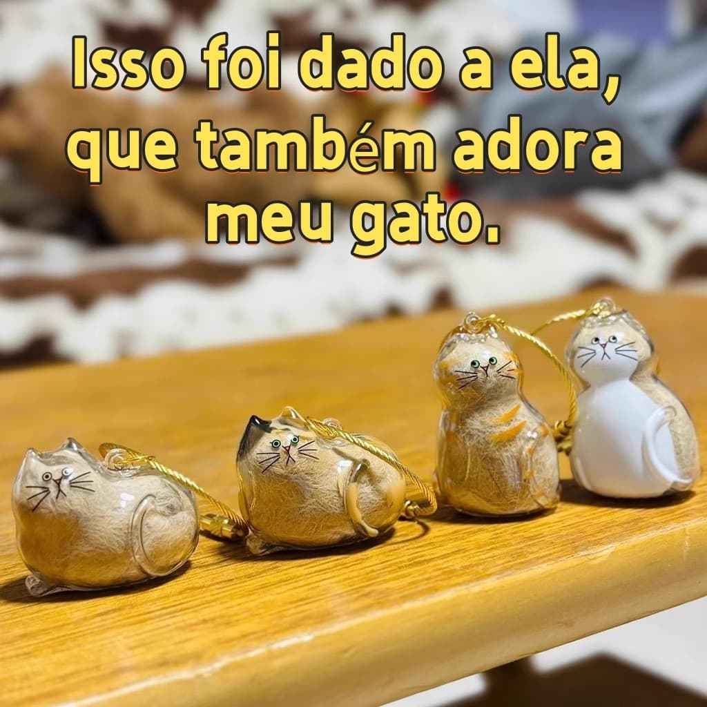 Mini Frasco Gatinho Chaveiro Fofo Para Pelos de Pet Colecao Gatinhos Lembranca Pet Presente
