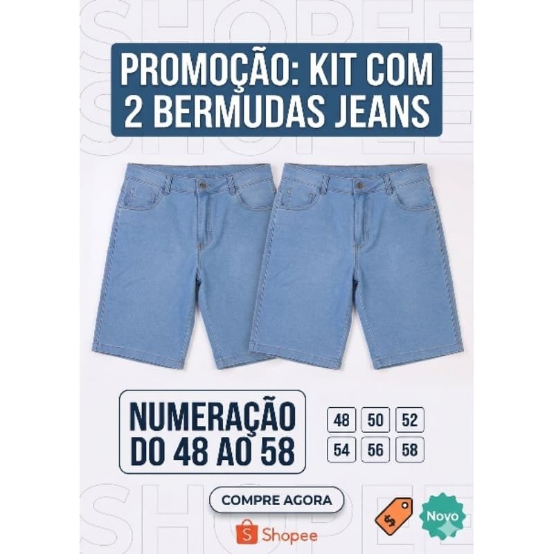 Bermuda Jeans Masculina Plus com Elastano para Maior Conforto