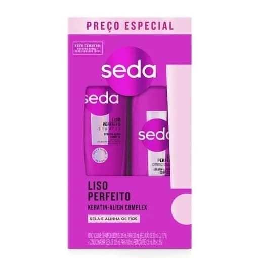 Kit Seda Liso Perfeito Shampoo 300ml + Condicionador 190ml