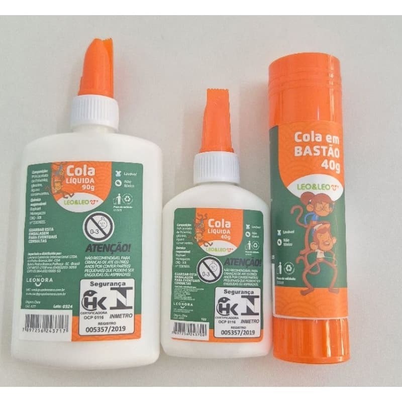 Kit cola líquida e cola bastão