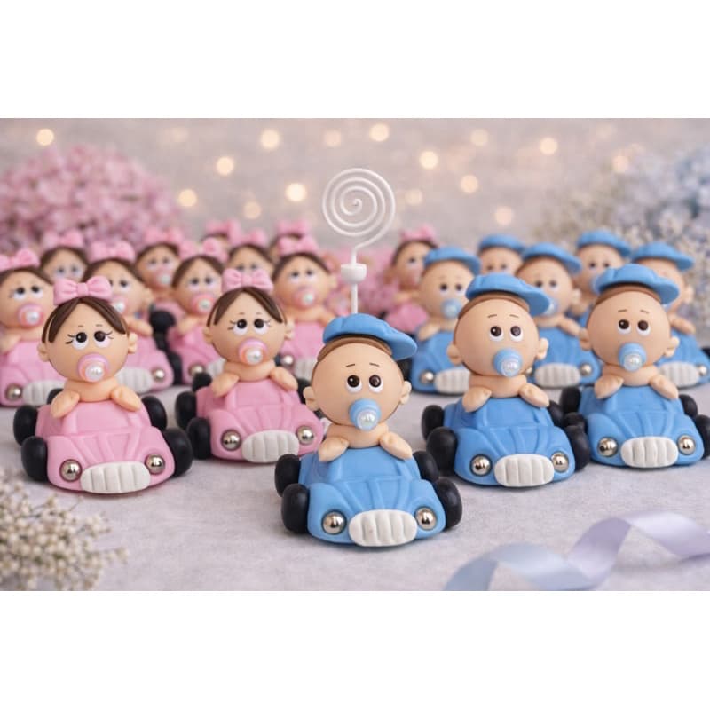 Lembrancinha Carrinho de Bebê em Biscuit – Kit com 10 unidades