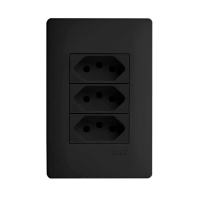 Conjunto Tomadas 10A Fame Habitat Black