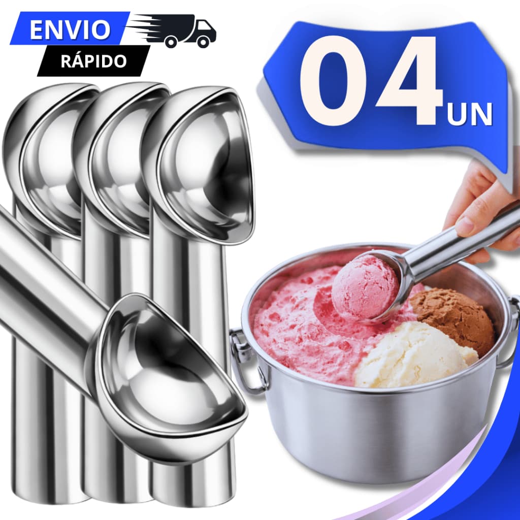 Jogo Colher Profissional Domestico Aço Inox Sorveterias Ideal Para Sorvetes Açaí Cupuaçu Utensílios