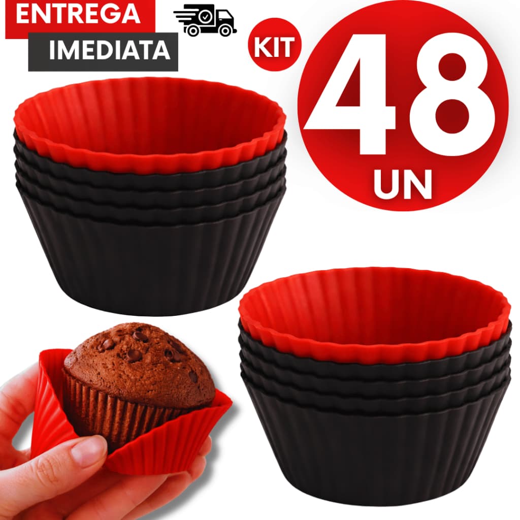Combo Forminhas Cupcake Silicone Mini Bolo Muffin Forma Assadeiras Não Gruda Airfryer Utensílios