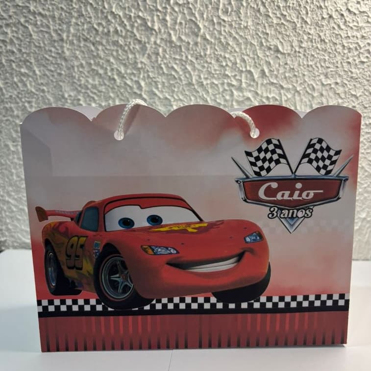 Sacolas Carros Relâmpagoo Personalizados | Sacolinha | Lembrancinha | Mimos | Aniversário /PEGUE E MONTE/
