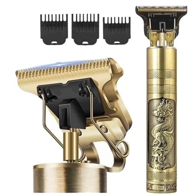 Máquina de Cortar Cabelo Profissional - Sem fio, Recarregável e Design de Dragão