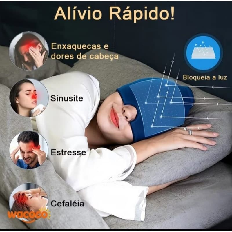 Touca Térmica Terapêutica P/ Alívio Natural Da Dor De Cabeça