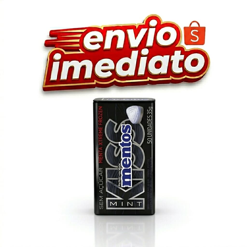 Bala Pastilha Lata Mentos Kiss Sabor Extra Forte - Sem Açúcar