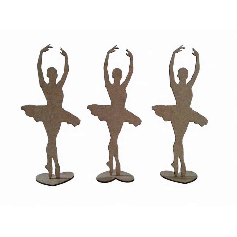 kit 20 bailarinas em mdf cru 25 centimetros