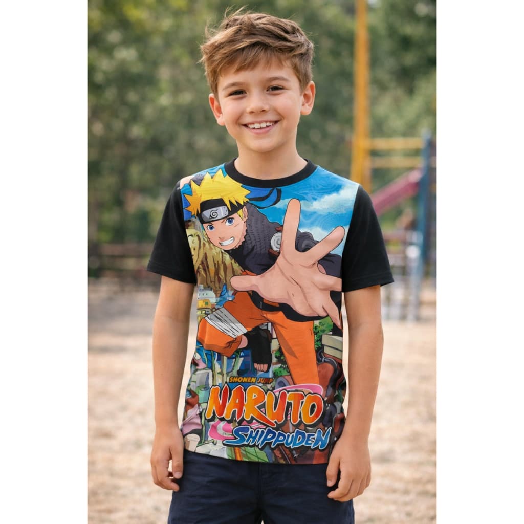 Camiseta Infantil Naruto Anime 3d Menino Manga Curta Oferta