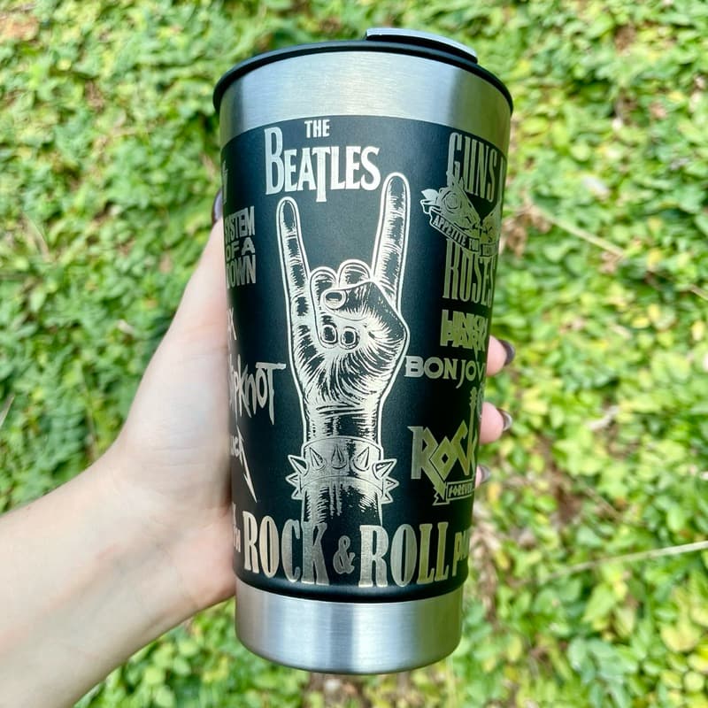 Copo Térmico ROCK & ROLL Personalização em 360 Graus  473 ML