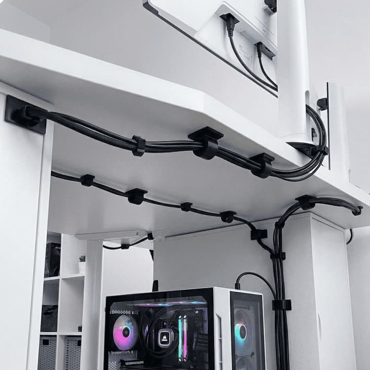 Kit Grampos de  Fios Organizadores Cabos com Fita Dupla Face 3M