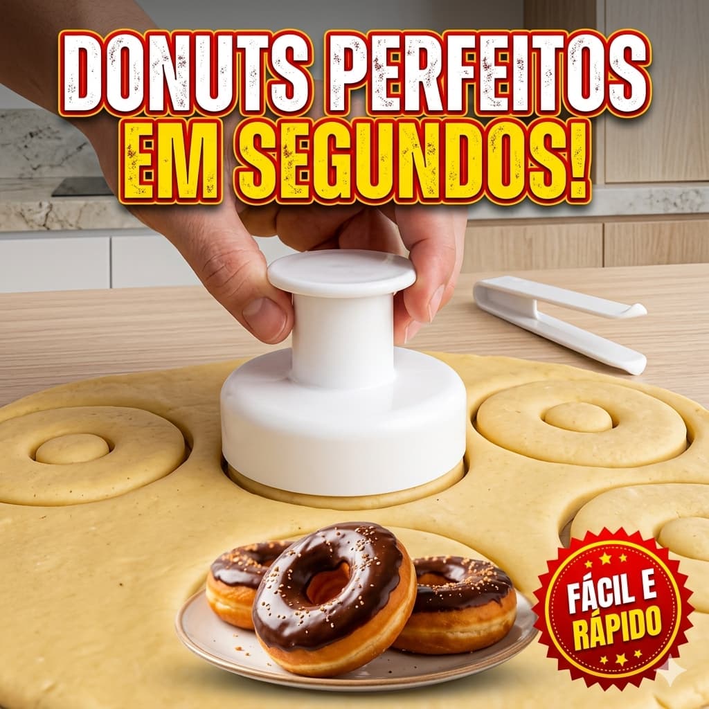 Kit Forma Modeladora de Donuts Nitron Branco – Assadeira Antiaderente para Donuts Caseiros