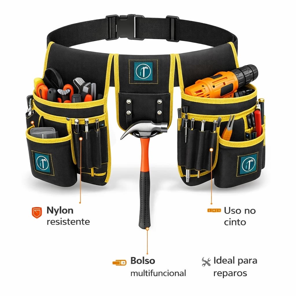 Bolsa De Ferramentas Para Eletricista, Bolso Multifuncional De Nylon De Reparo De Cinto