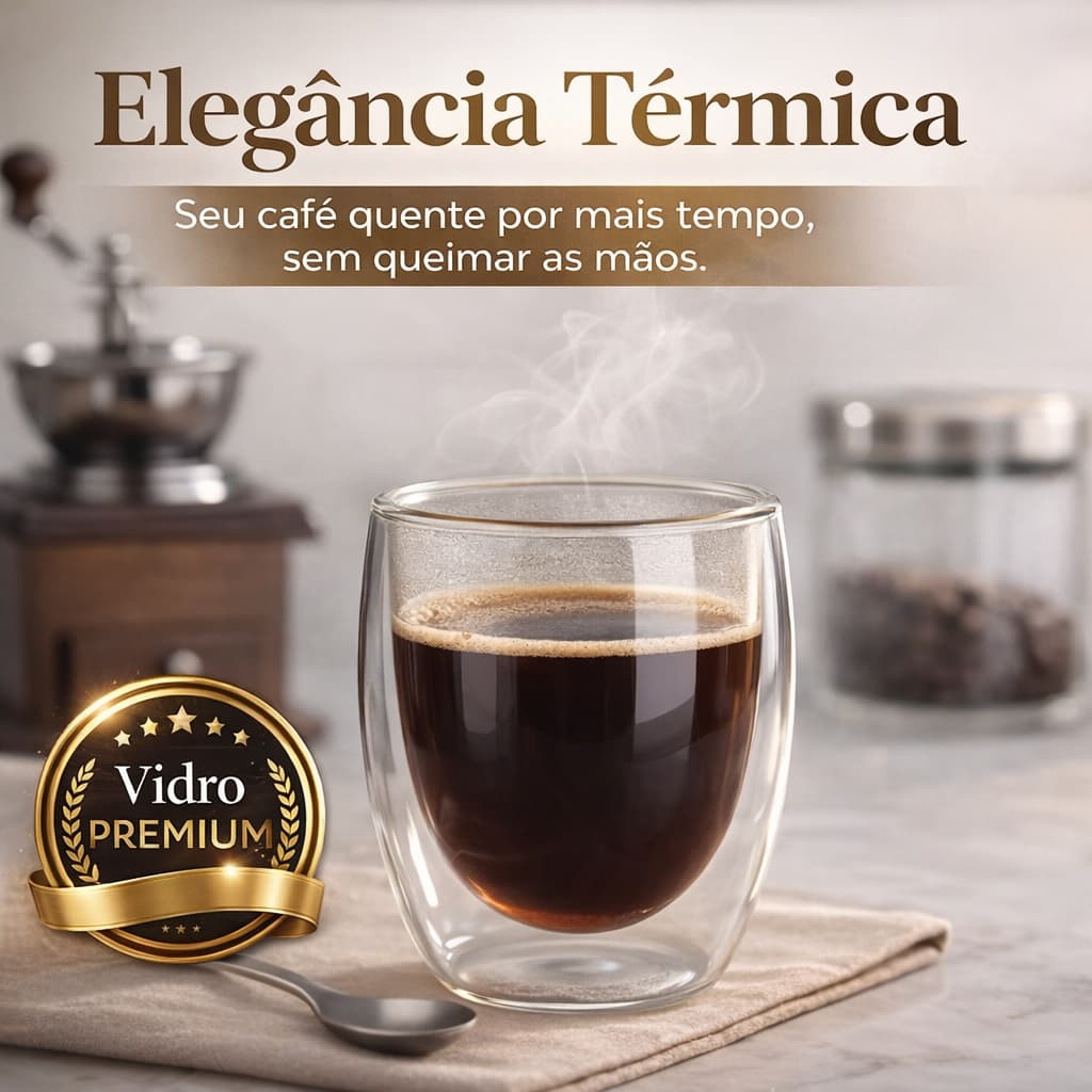 Copos Vidro Parede Dupla 80mll 250mll 350ml Café Chá Cappuccino Drink Sem Condensação Premium
