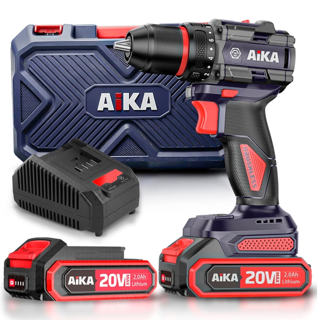 Parafusadeira Furadeira Aika Sem Fio a Bateria 20V 2.0Ah Maleta