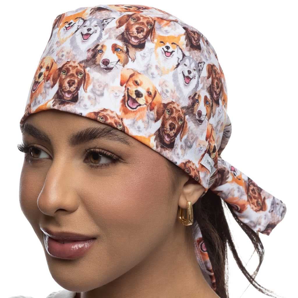 Kit 03 Toucas Cirúrgicas Gorro Bandana Unissex Medicina Enfermagem Veterinária Estampas de Bichinhos
