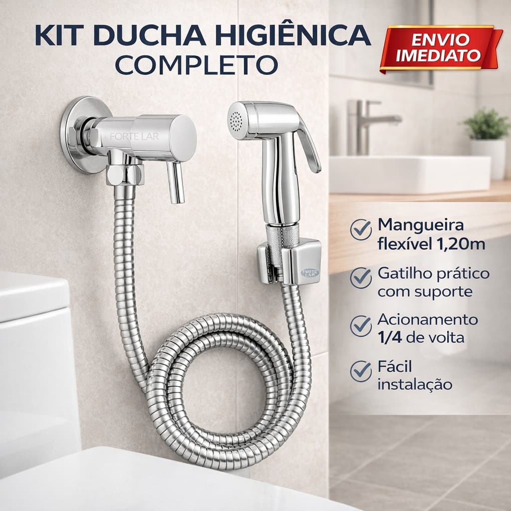 Ducha Higiênica Banheiro 1.20mts Forte Lar