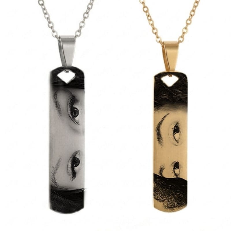 Colar Cordão Corrente Olhar Olhos Personalizados Masculino Feminino Pingente Aço Inox Prata Dourado