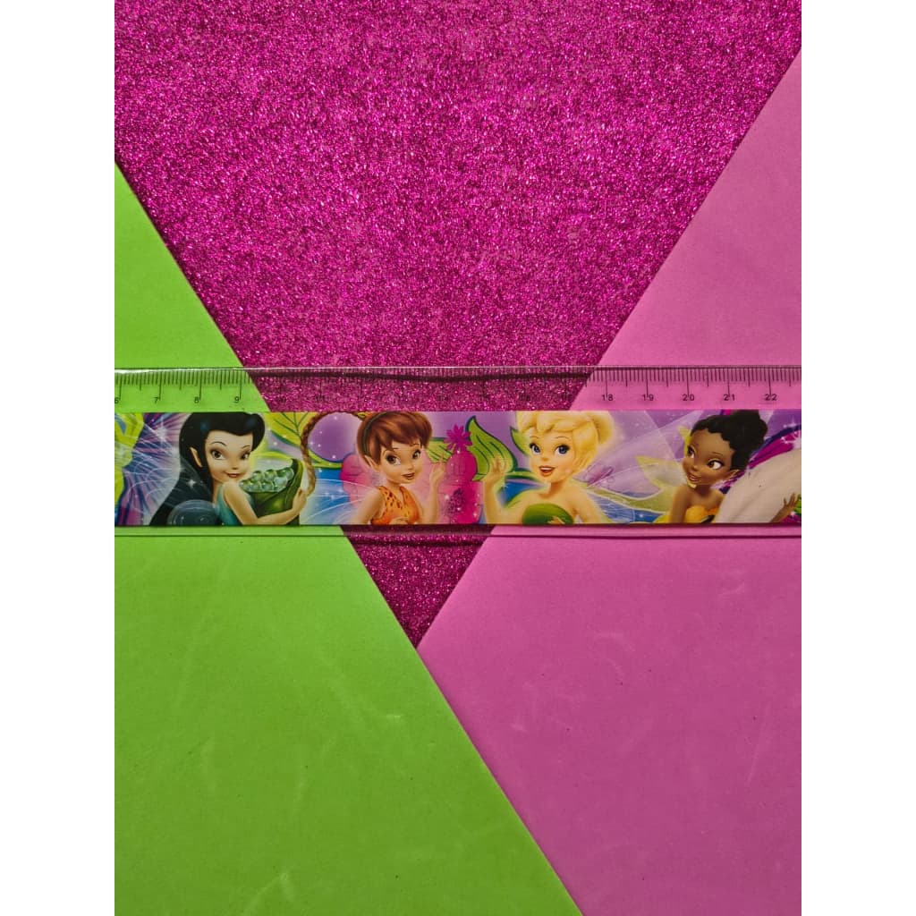 Régua Sininho Tinker Bell Fadas - Grande 30 cm - Plástico Rígido - Vintage Ano 2013