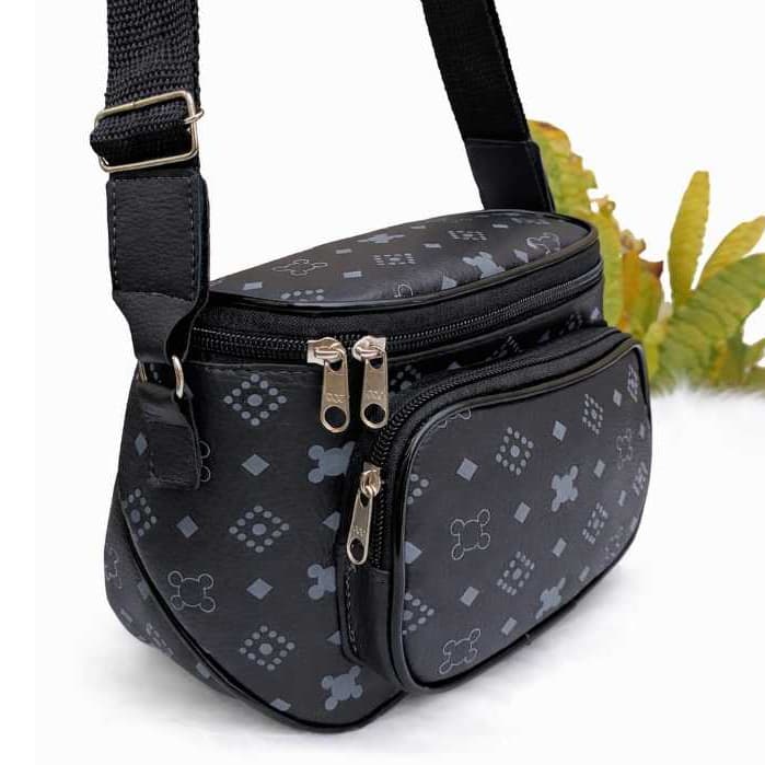 Bolsa Feminina Transversal Compacta Estampada com Zíper Duplo – Elegante e Prática