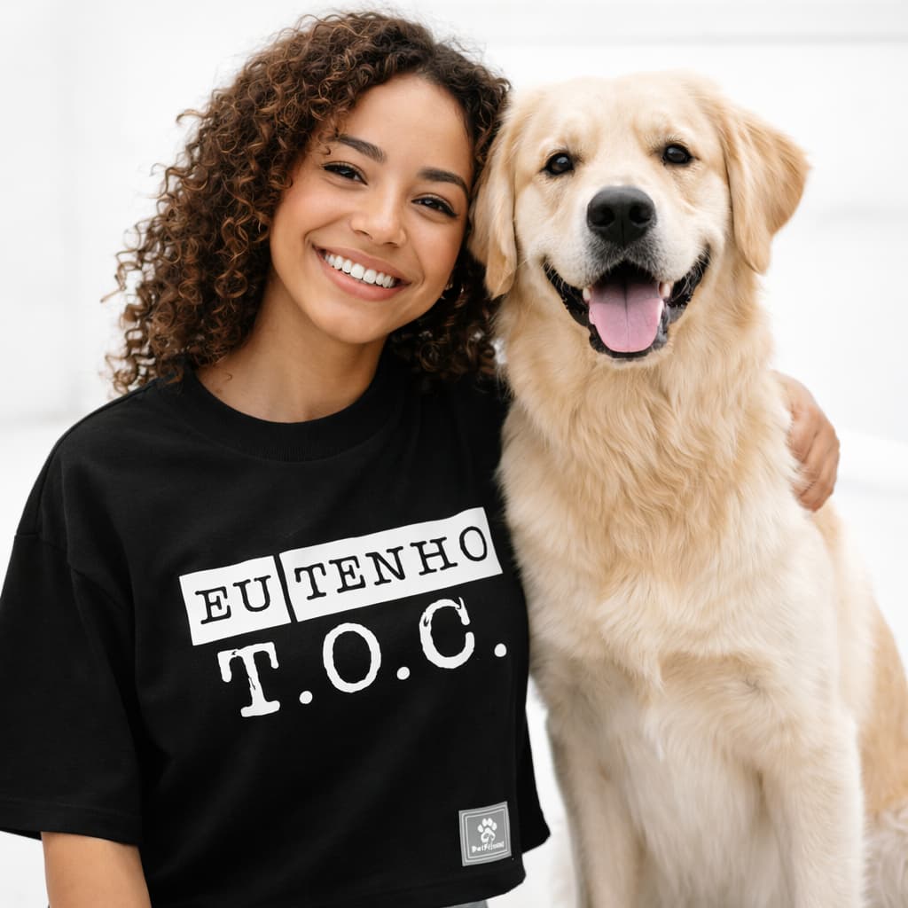 Camiseta Pet Cropped Oversized Premium 100% Algodão – The Pet Friend