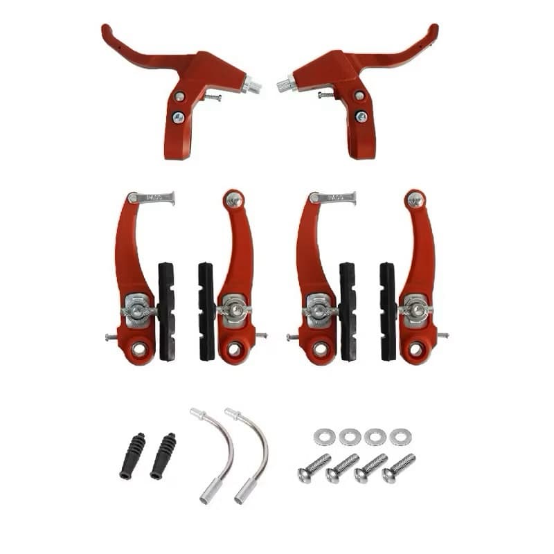 Jogo de freio V-Brake nylon infantil completo e reforçado AZUL E VERMELHO