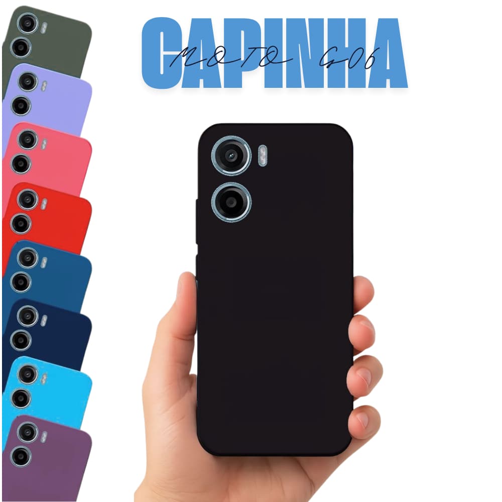 Capa para Motorola G06/G06 Power Ou Capinha+ Película de Cerâmica Transparente Flexível