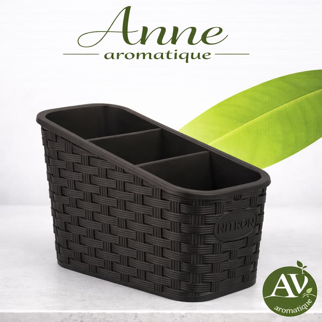 Organizador Multiuso Em Rattan Plástico Reforçado, Ideal Para Escritório, Ou Objetos Diversos