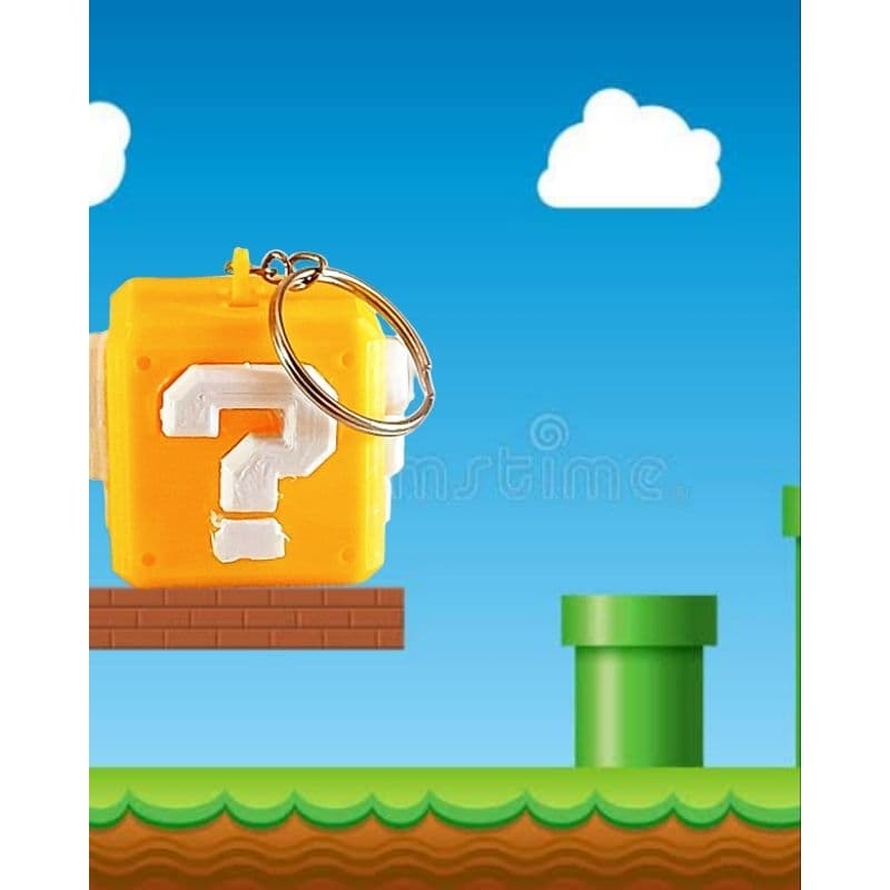 Chaveiro Cubo De Interrogação Super Mario Bros 3D - Brinde Gamer PETG Super Resistente