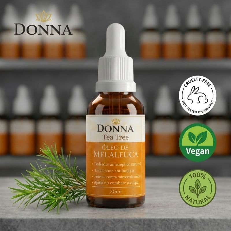 Óleo Melaleuca Tea Tree Donna Micose Pele Unhas Frieiras Caspa Secagem Rapida