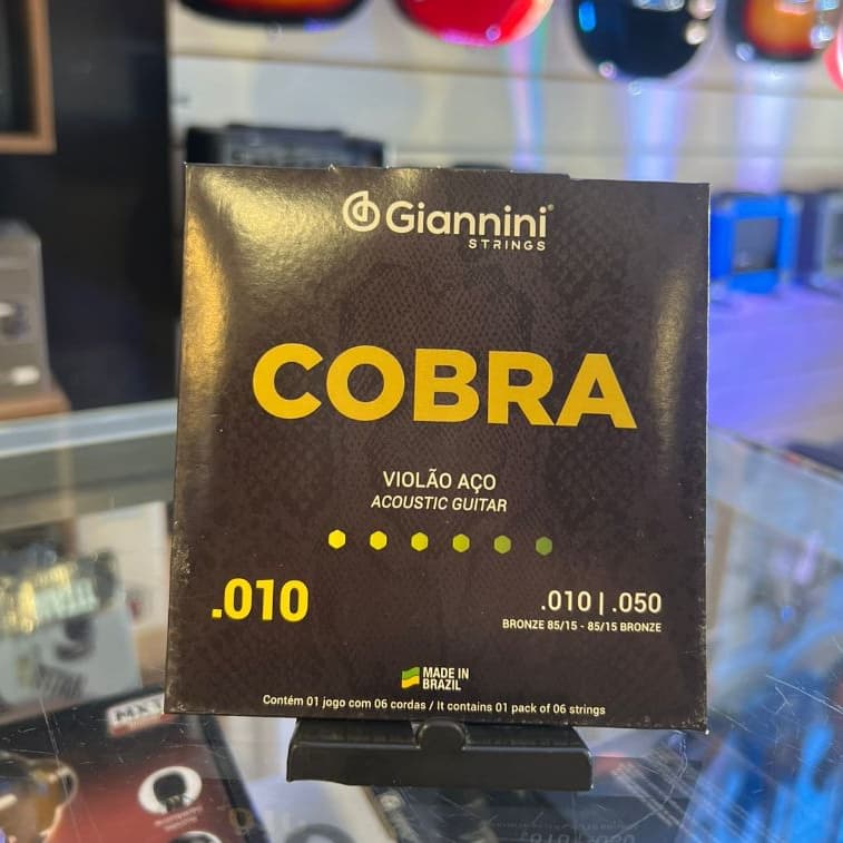 Cordas Violão Aço 010 Giannini Série Cobra Encordoamento Completo