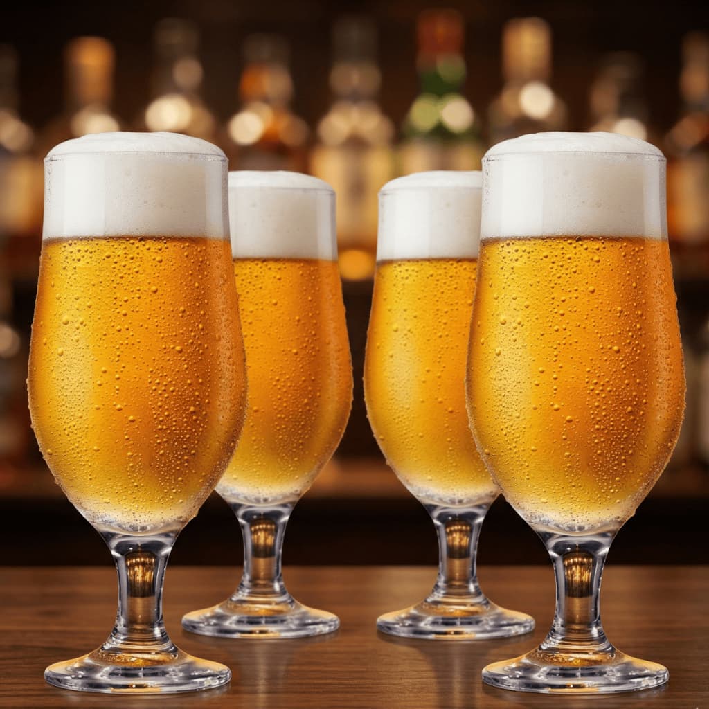 Taças Para Cerveja Jogo de Taças Para Chopp e Cerveja 4 Peças de Vidro 330ml Ruvolo