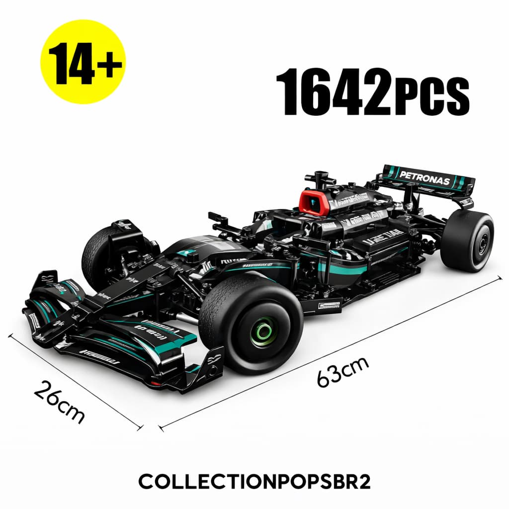 Mercedes AMG F1 W14 Blocos de Montar 1642 Peças Modelo Grande 63cm Colecionável Premium Fórmula 1