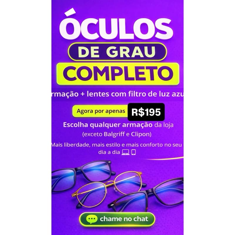 Promoção Óculos Completo