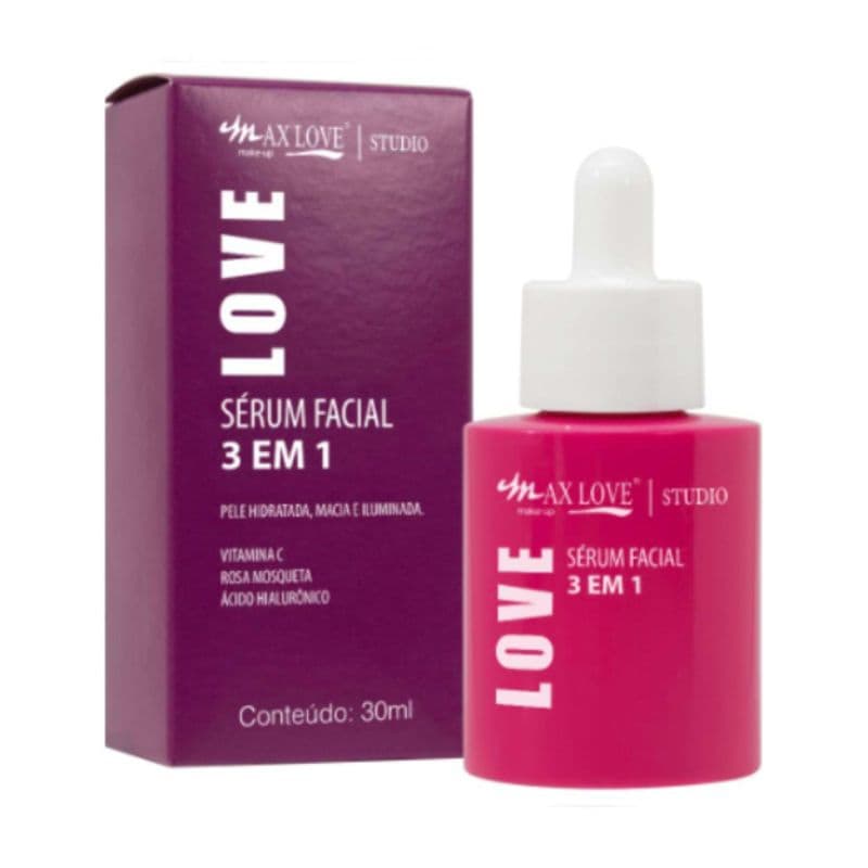 Sérum Facial Max Love Colágeno iluminador 3 em 1