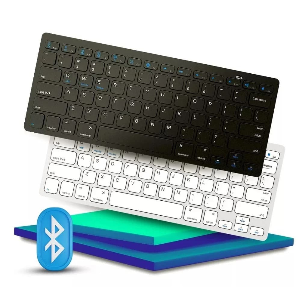 Teclado Sem Fio Bluetooth Slim Branco - Design Compacto e Ergonômico com Conexão Estável