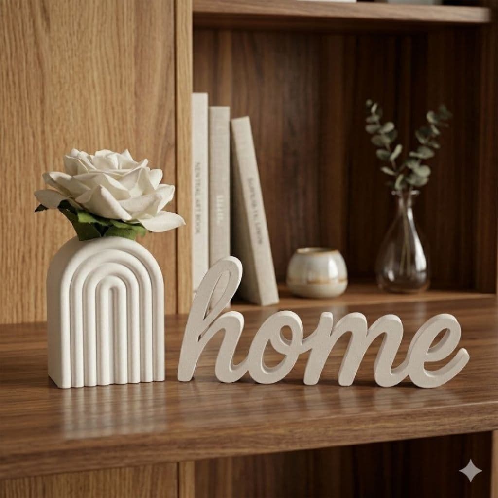 Kit Decoração Sala Quarto Vaso Boho E Letreiro Home Enfeite De Mesa Minimalista Moderno Vaso Pequeno