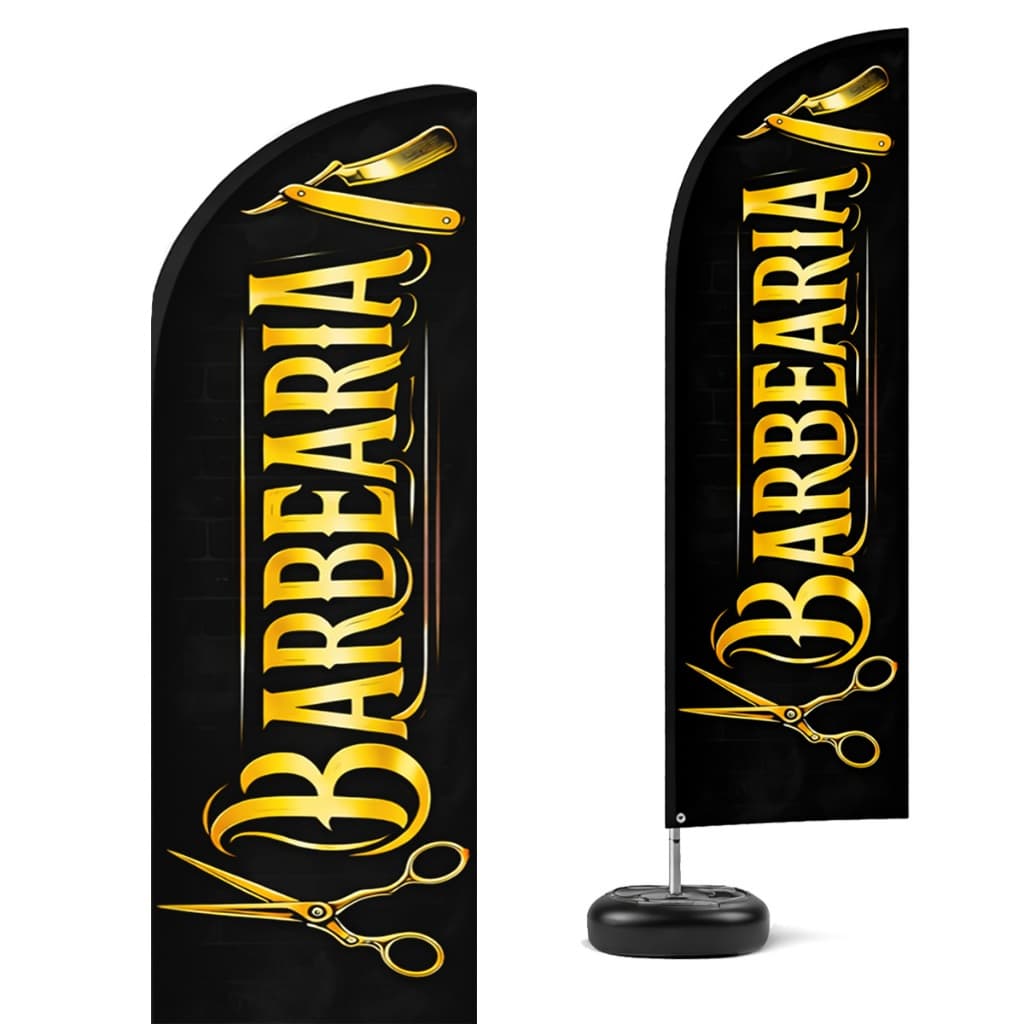 Wind Banner Dupla Face Barbearia Somente Tecido 2,0x0,7 Mt