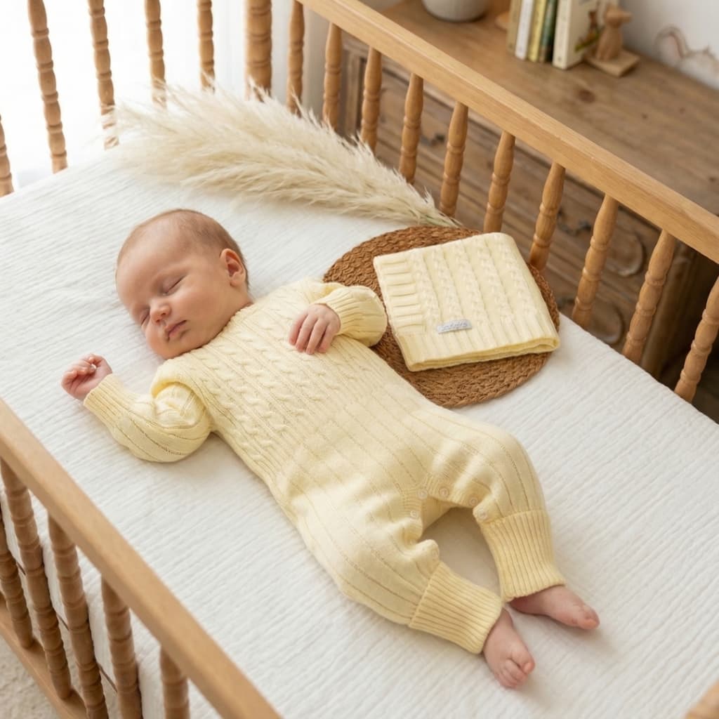 Kit Saída de Maternidade 2 Peças em Tricot Sonho RN 0-3 Meses Quentinho