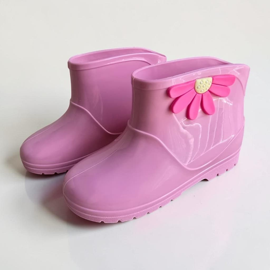 Bota Infantil Menina Galocha Criança Feminina Rosa Leve Confortável Emborrachada