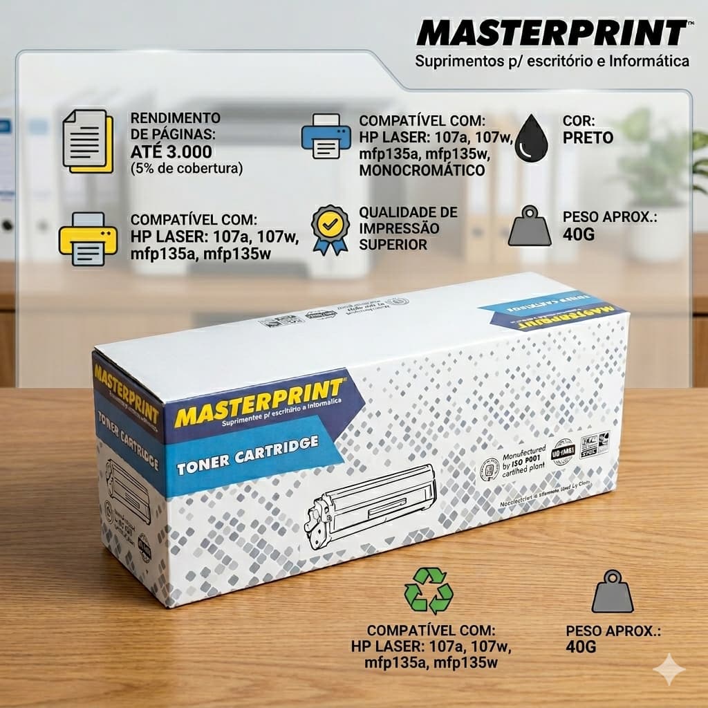 Toner Cartridge compatível com W1105A C/CHIP  - MasterPrint -
