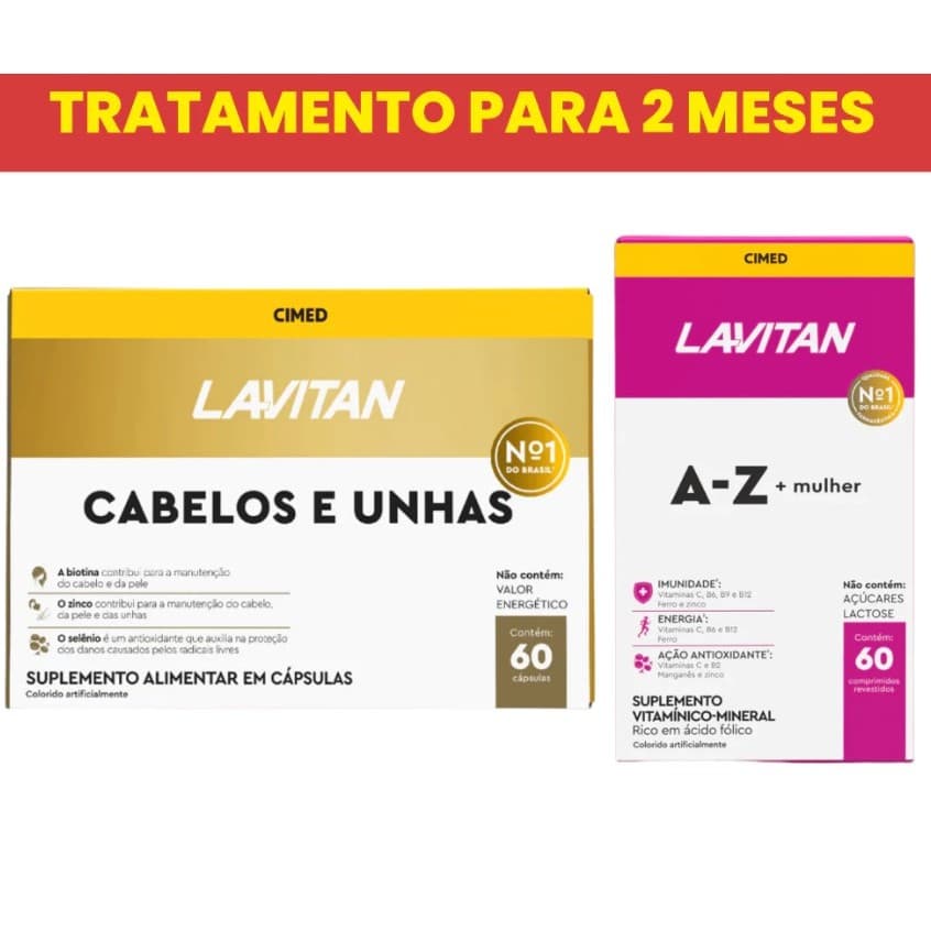 Lavitan Hair Cabelos e Unha com 60 Cápsulas + 1 Lavitan Mulher com 60 cápsulas- Cimed